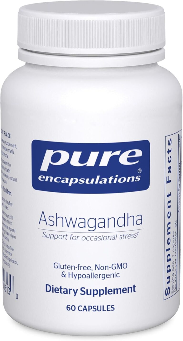 Pure Encapsulations Ashwagandha - 500 mg Ashwagandha Extract - Metabolism & Stress Support - Immune Support - GMO Free & Vegan - 60 Capsules