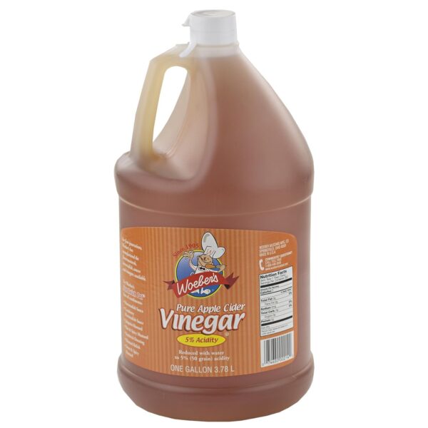 Woeber's Pure Apple Cider Vinegar, 5% Acidity, 128 Ounces (1 Gallon Jug)