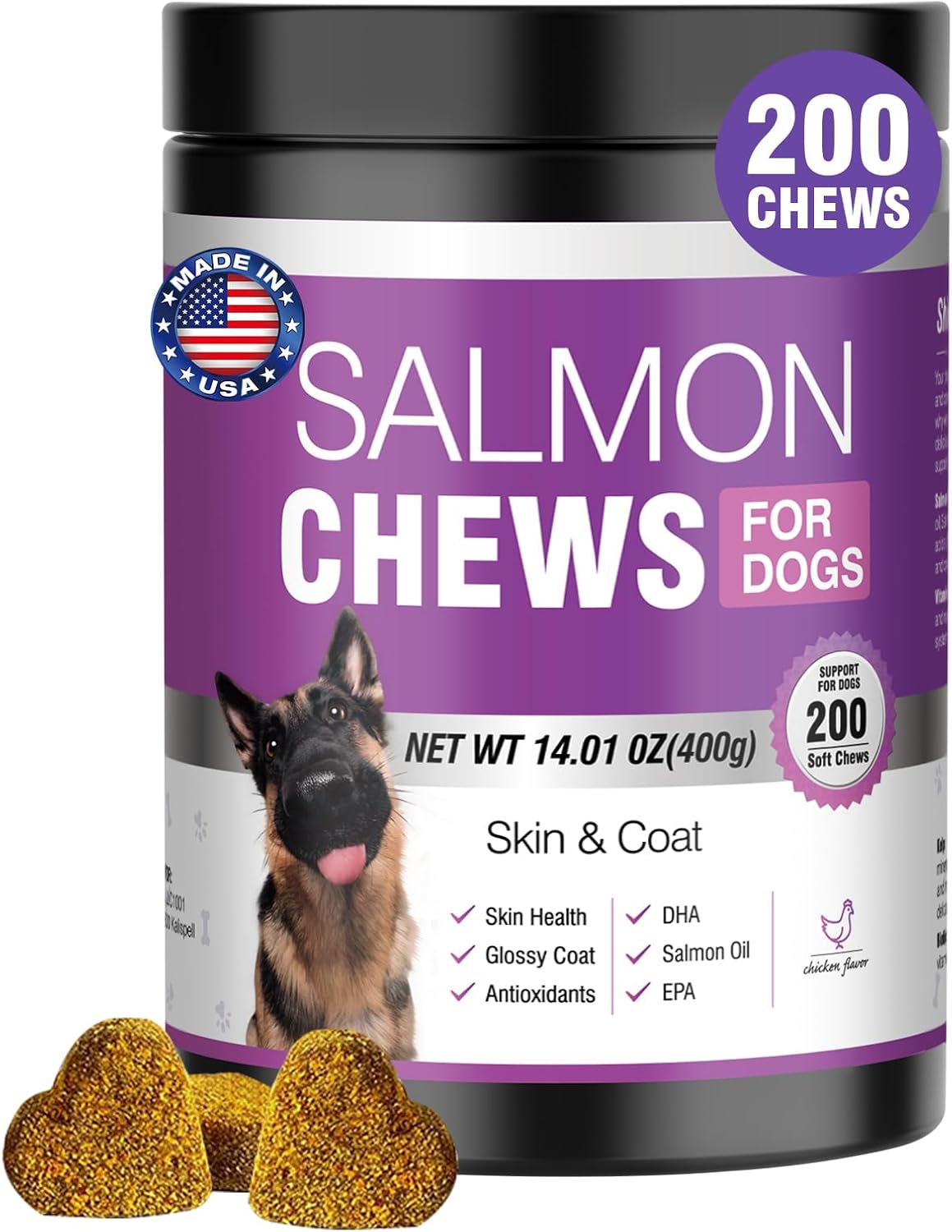 Omega 3 Skin and Coat Supplement for Dogs 200 Chews Dog Fish Oil Supplements with EPA & DHA Fatty Acids Dry Skin Relief for Dogs Shedding Allergy Itching Promotes Heart Hip Joint Health Chicken Flavor Omega 3 Skin and Coat Supplement for Dogs 200 Chews Dog Fish Oil Supplements with EPA & DHA Fatty Acids Dry Skin Relief for Dogs Shedding Allergy Itching Promotes Heart Hip Joint Health Chicken Flavor