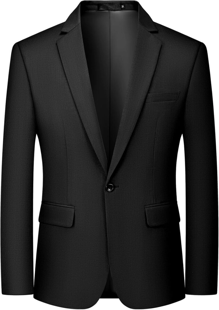MAGE MALE Men's One Button Suit Jacket Elegant Solid Color Blazers Slim Fit Lightweight Sport Coats Blazer