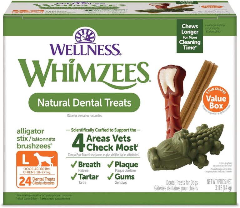 WHIMZEES Wellness Value Box Dog Dental Treats, Large Size, (24 Count)