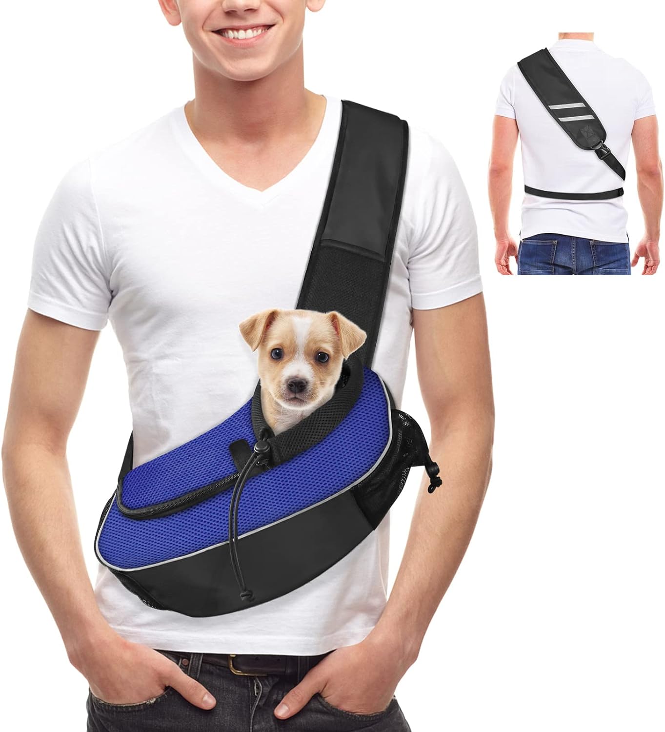 Gloppie Dog Carriers for Small Dogs Breathable Pet Sling Carrier Travel Cat Carrier Puppy Carrier Hands Free Dog Carrying Bag for 5lb Dogs Klein Blue S Gloppie Dog Carriers for Small Dogs Breathable Pet Sling Carrier Travel Cat Carrier Puppy Carrier Hands Free Dog Carrying Bag for 5lb Dogs Klein Blue S