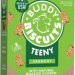 Buddy Biscuits 8 oz. Box Teeny Crunchy Dog Treats Made with Roasted Chicken
