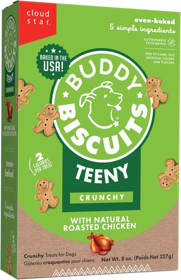 Buddy Biscuits 8 oz. Box Teeny Crunchy Dog Treats Made with Roasted Chicken