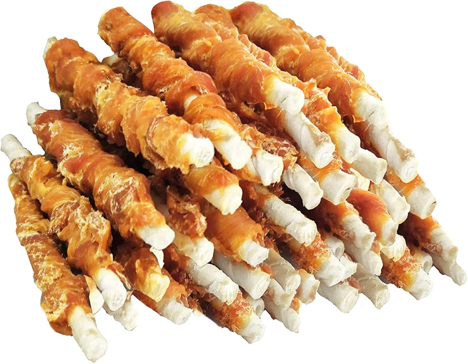 MON2SUN Dog Treats, Rawhide Twist Chicken Hide Sticks, Suitable for Puppy and Small Dogs, 5 Inch (Chicken, 14.11 oz) MON2SUN Dog Treats, Rawhide Twist Chicken Hide Sticks, Suitable for Puppy and Small Dogs, 5 Inch (Chicken, 14.11 oz)