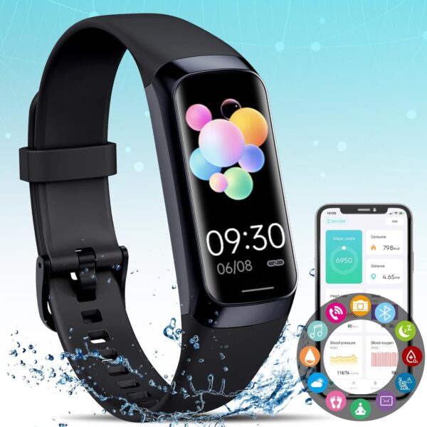 Fitness Tracker,Smart Watch with Blood Pressure Heart Rate Body Temperature & Sleep Monitor IP67 Waterproof Step Calorie Counter Pedometer Health Fitness Activity Watch for Android iOS Phone Men Women