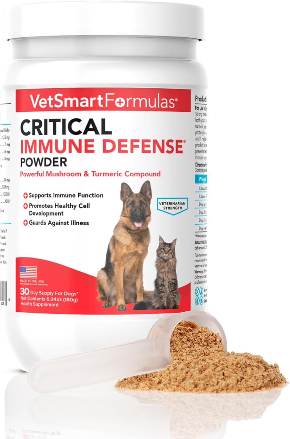 Critical Immune Defense for Dogs & Cats; Supports Normal Cell Growth - Turkey Tail, Reishi, Shiitake and Maitake Mushroom Formula with Patented White Turmeric Root Extract - 30-Day Supply Critical Immune Defense for Dogs & Cats; Supports Normal Cell Growth - Turkey Tail, Reishi, Shiitake and Maitake Mushroom Formula with Patented White Turmeric Root Extract - 30-Day Supply