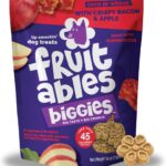 Fruitables Biggies Dog Biscuits, Healthy Treats for Dogs, Doggie Biscuits, Crunchy Pumpkin Treats, Free of Wheat, Corn and Soy, Made in The USA, Crispy Bacon & Apple Flavor, 16oz