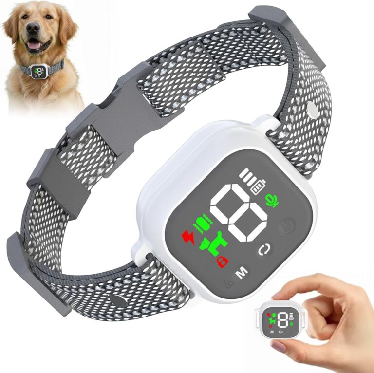 Dog Bark Collar Smart Adjustable Training Collar Lightweight Comfortable for Everyday Use (White)