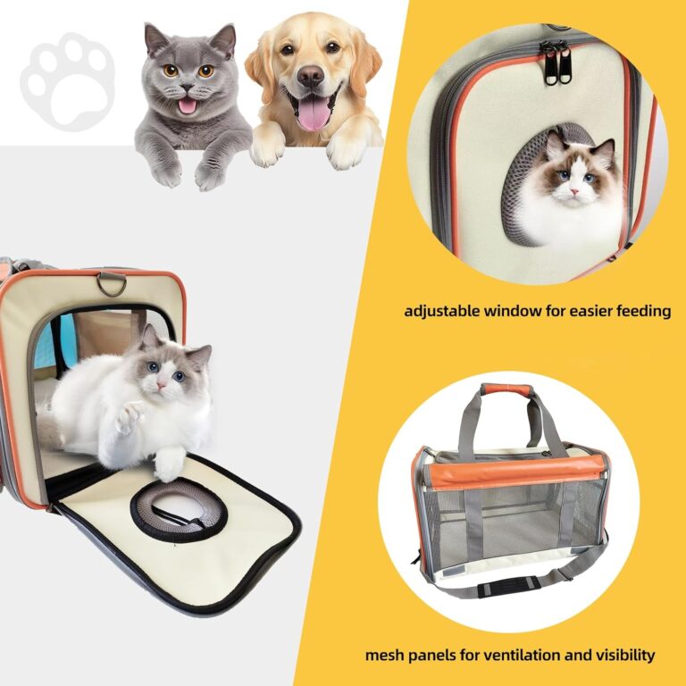 Pet Carrier Bag for Small to Medium Cats, Dogs and Pets, Soft-Sided, Travel-Friendly, Portable Pet Tote with Mesh Ventilation & Shoulder Strap