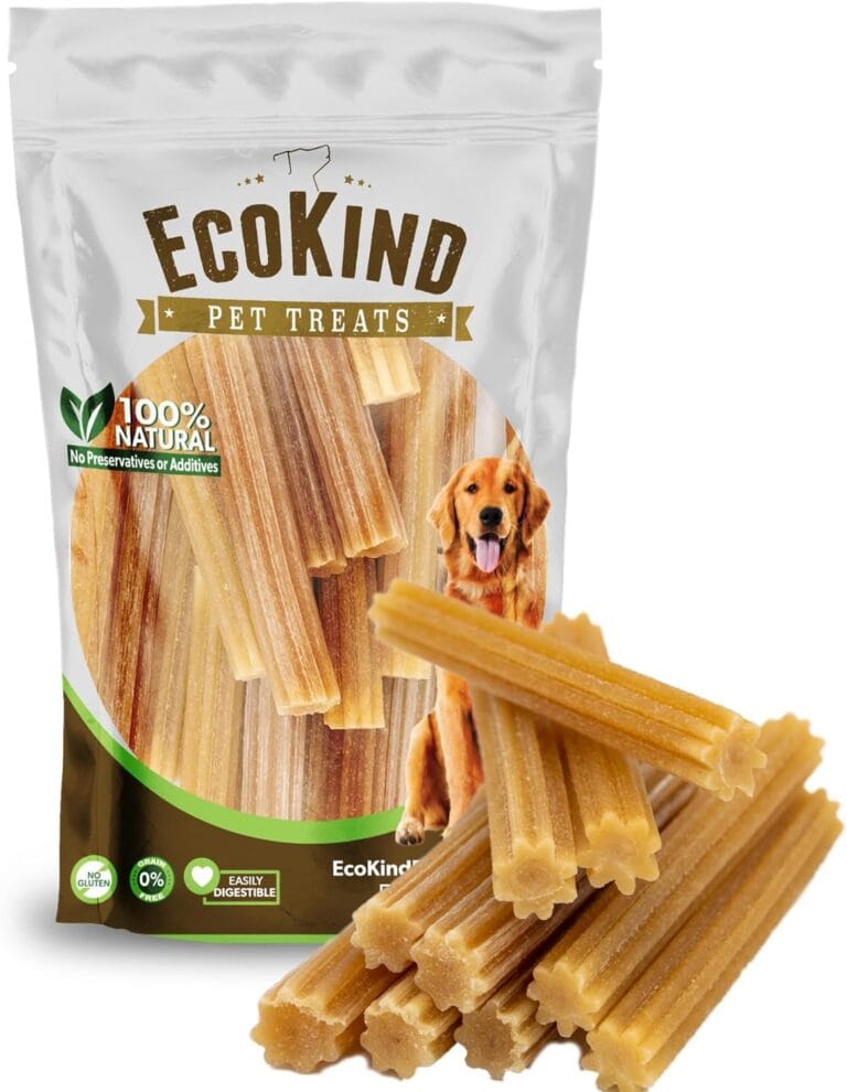 EcoKind Pet Treats Premium Gold Chicken Flavored Churro Chews | All Natural Himalayan Yak Cheese Dog Chew for Small to Large Dogs | Keeps Dogs Busy & Enjoying Indoors & Outdoor Use (10 Sticks)