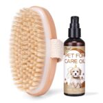 Soft Pet Palm Brush for Dog & Cat, Dog Palm Shampoo Brush for Grooming & Cleaning, Handle Brushes for Short & Long Haired Cat, Natural Pet Fur Care Oil for Reducing Shedding, Shining Coat