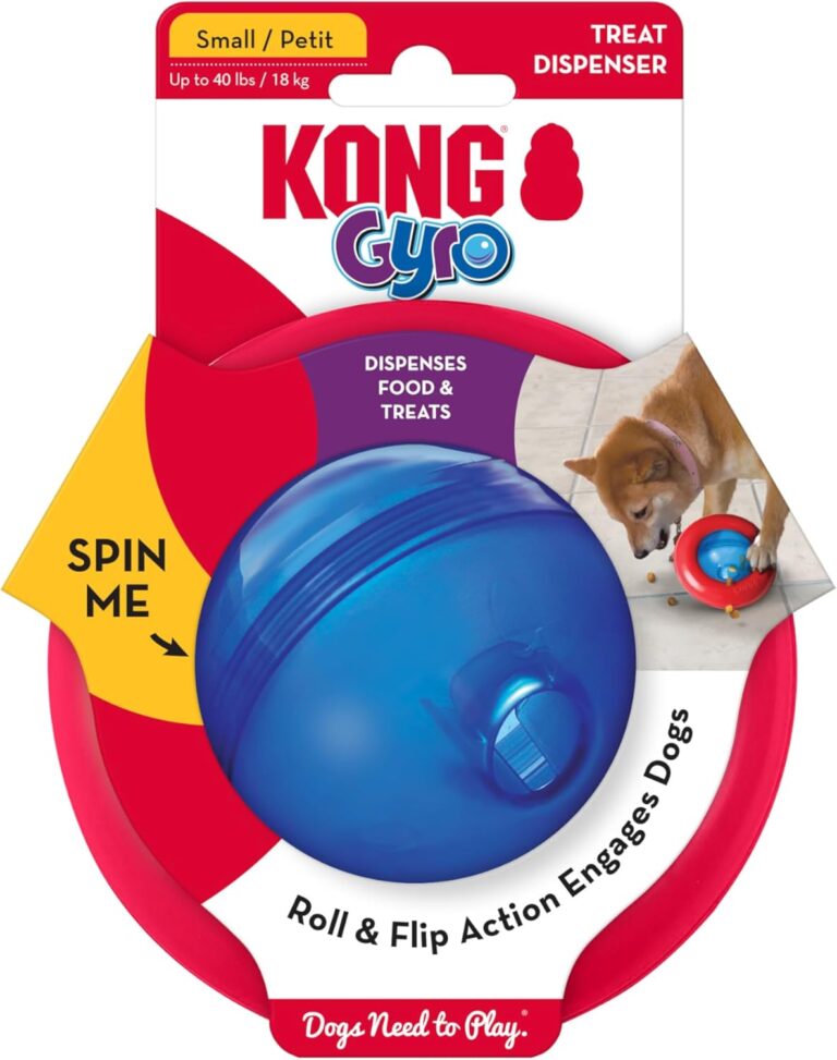 KONG Gyro - Interactive Dog Toy for Treat Dispensing - Dog Slow Feeder for Healthy Eating - for Small Dogs