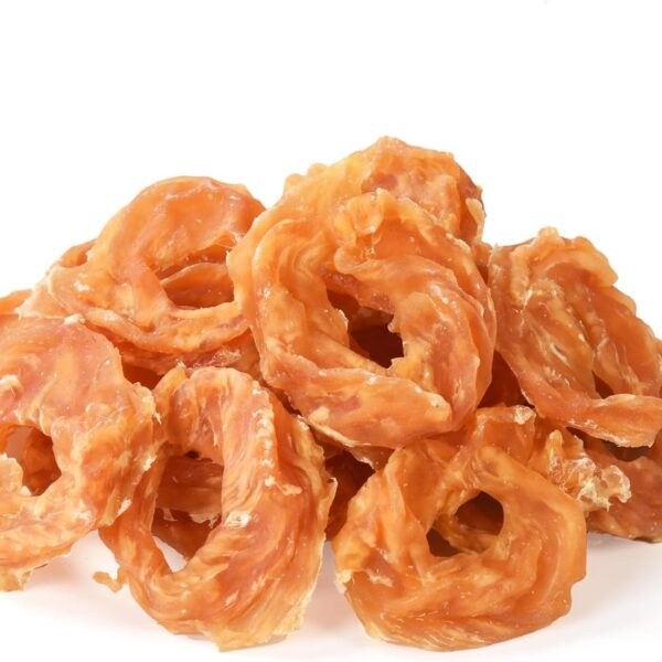 Dog Treats Chicken Jerky Rings, Rawhide-Free Grain-Free Real Dried Tenders Natural Chicken Breast Dog Chewy Training Snacks for Small Medium Large Dogs Large Pack, 10.6 oz