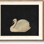VIYYIEA Framed Wall Art for Living Room, Swan Art Canvas Prints, Vintage Home Decor, Animals Painting Picture, Bathroom Wall Decor Gifts for Friends or Family - 12L x 10W