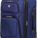SwissGear Sion Softside Expandable Luggage  Carry-On Suitcase with 360 Degree Wheels & Retractable Handle  21 Inch, Perfect for 1-3 Night Trips  Blue