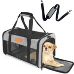 Dog Carrier Airline Approved - 17"11"9.5", Underseat, Under 10 lb, Top & Side Entry, Soft Sided Pet Carrier with Anti-Scratch Mesh for Small Dogs - Ideal for Travel and Vet Visit - Grey