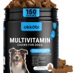 Dog Vitamins and Supplements - 150 Dog Multivitamin Chewable - Immune, Joint Support, Skin, Gut Health + Packed with Omega 3s, Glucosamine & Probiotics - Safe for Puppy - Chicken