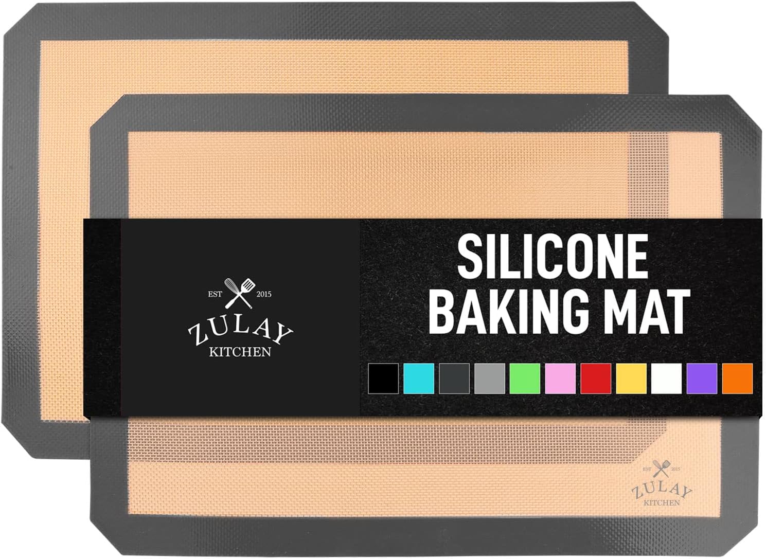 Zulay Kitchen Silicone Baking Mat Set 2-Pack 16.5 11.6 Reusable Non-Stick Silicone Baking Sheets, Food-Safe, Heat-Resistant up to 250F Perfect for Cookies, Pastries & Oven Use (Dark Gray) Zulay Kitchen Silicone Baking Mat Set 2-Pack 16.5 11.6 Reusable Non-Stick Silicone Baking Sheets, Food-Safe, Heat-Resistant up to 250F Perfect for Cookies, Pastries & Oven Use (Dark Gray)