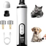 Silent Groom Pro Nail Grinder, 2026 Dog Nail Grinder 3 Speeds with LED Light & Rechargeable USB Charging Pet Nail Grinders for Dog Cat Home Use (White Black)