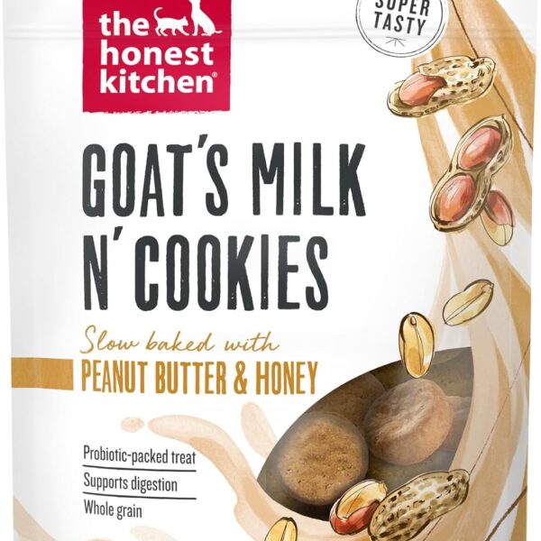 The Honest Kitchen Goat's Milk N' Cookies: Slow Baked with Peanut Butter & Honey, 8 oz Bag