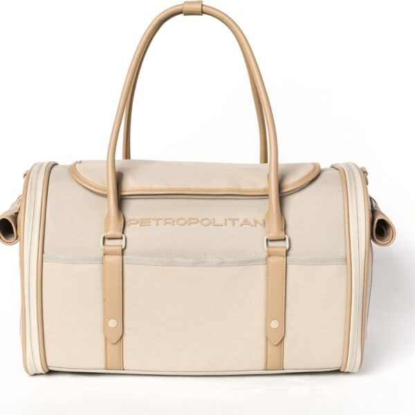 Soft-Sided Pet Carrier for Cats and Small Dogs  Stylish, Airline-Approved Travel Bag with Mesh Ventilation, Collapsible, Removable Pad and Safety Leash, Fits up to 16 lb