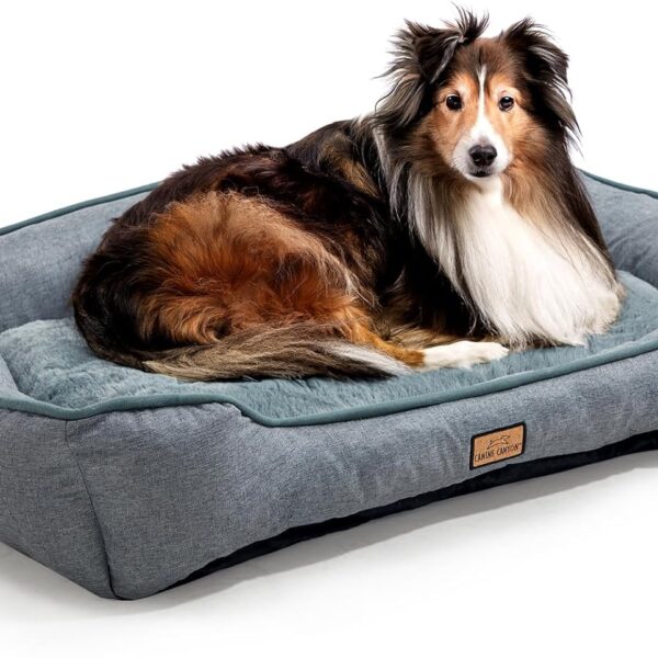 Dog Bed for Large Medium Dogs 31.5 Inch, Washable Plush Pet Sofa for Dogs & Cats, Soft Rectangle Cat Bed with Non-Slip Base