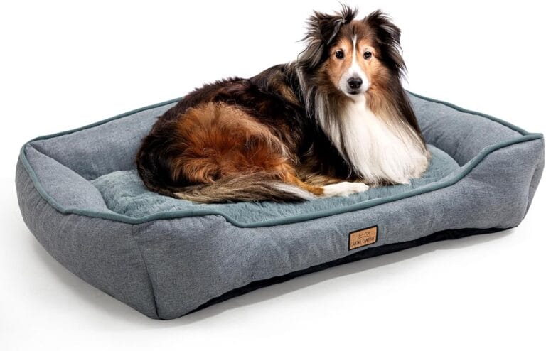 Dog Bed for Large Medium Dogs 31.5 Inch, Washable Plush Pet Sofa for Dogs & Cats, Soft Rectangle Cat Bed with Non-Slip Base