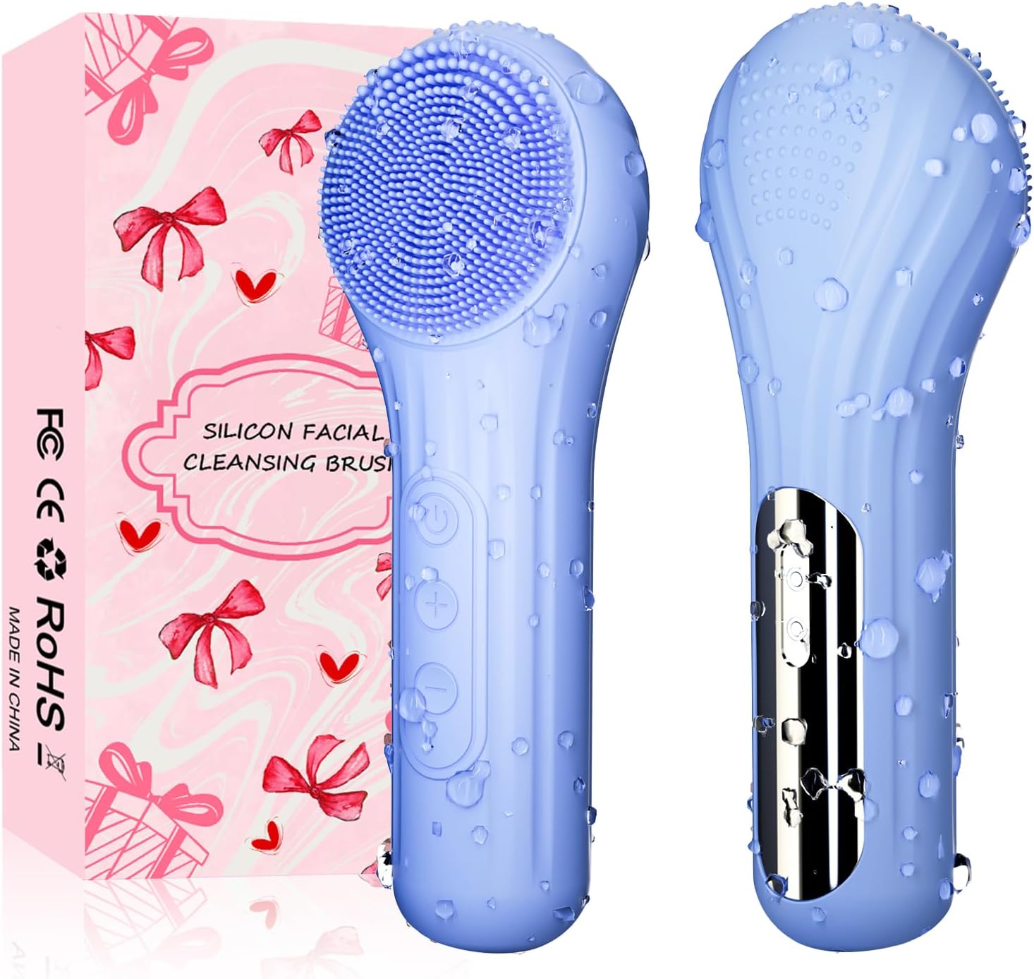 Silicone Face Scrubber, Waterproof Electric Facial Cleansing Brush for Men & Women, Rechargeable Face Scrubber with 5 Modes for Deep Cleansing, Exfoliating, Massage (Blue) Silicone Face Scrubber, Waterproof Electric Facial Cleansing Brush for Men & Women, Rechargeable Face Scrubber with 5 Modes for Deep Cleansing, Exfoliating, Massage (Blue)