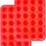 Mini Muffin &Cupcake Set, 24 Cups 2-Pieces, Nonstick Silicone Baking Pan, BPA Free and Dishwasher Safe, Great for Making Muffin Cakes, Tart, Bread (24 Cups Red,2 PCS)