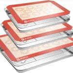 Stainless Steel Baking Sheet Tray Cooling Rack with Silicone Baking Mat Set, Cookie Pan with Cooling Rack, Set of 9 (3 Sheets + 3 Racks + 3 Mats), 10/12/16 Inch, Easy Clean