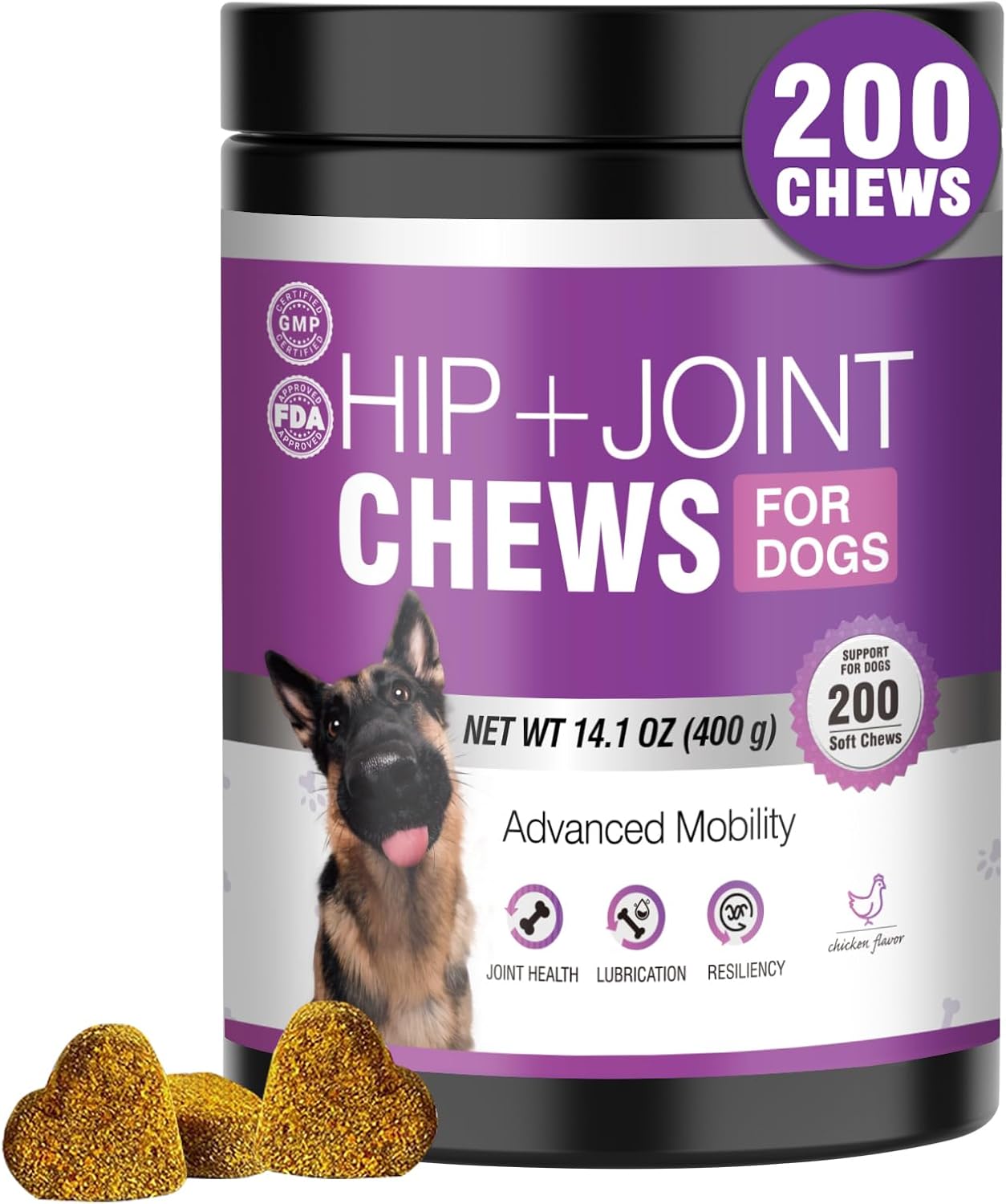 Glucosamine for Dogs 200pcs Joint Support Supplement Dog Hip and Joint Chondroitin Chews Treats with MSM Dog Joint Pain Relief Mobility Supplements Chicken Flavor Fit All Large Small Medium Breed Glucosamine for Dogs 200pcs Joint Support Supplement Dog Hip and Joint Chondroitin Chews Treats with MSM Dog Joint Pain Relief Mobility Supplements Chicken Flavor Fit All Large Small Medium Breed