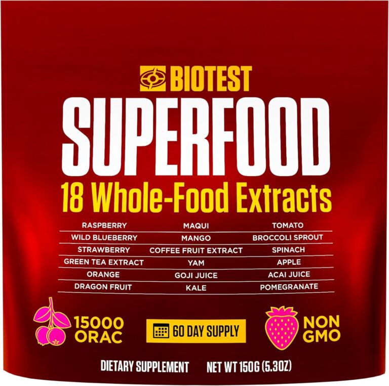 Biotest Superfood - Berry-Dense Polyphenols - Blueberry, Raspberry, Strawberry, Maqui - 30 Servings