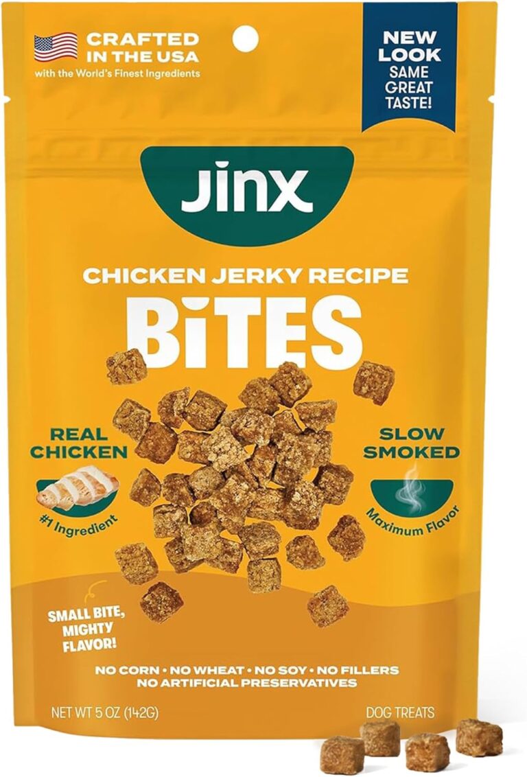 Jinx Chicken Bites Jerky Dog Treats - Soft & Chewy, All Natural Dog Jerky Treats with Cage-Free Chicken - Pet Products for All Dogs (Puppies, Adults & Seniors) - 5oz