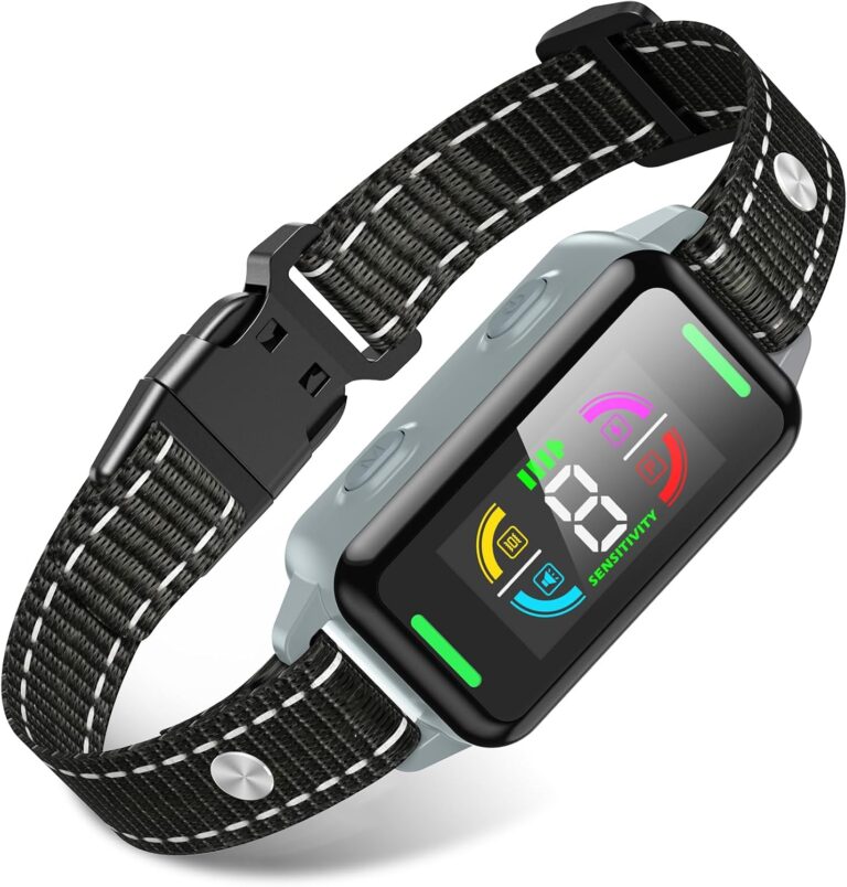 Dog Bark Collar, Bark Collar for Large Medium Small Dogs, Rechargeable Anti Bark Collar with 4 Barking Training Modes & 8 Level Sensitivity Adjustable Beep Vibration