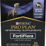 Purina Pro Plan Veterinary Supplements FortiFlora Canine Probiotics for Dogs, Helps Digestive Gut Health and Diarrhea - 30 ct. Box