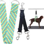 Dog Grooming Arm Accessories Dogs Groom Belly Straps with Adjustable Connector 2" Wide Nylon Unique Pattern Pet Bath Loops Restraint Noose Dog Safety Belly Stand for Small Medium Large Pets