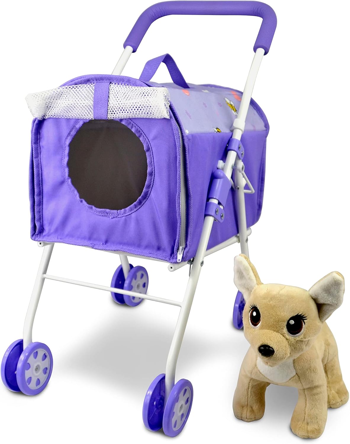 ANIVIA Pet Stroller and Accessories for Kids Ages 3 to 7 Year Olds, Dog Toy for Toddlers, 2 Pieces Play Dog Set, Puppy Party Playset with 1 Pet Puppy Included Purple ANIVIA Pet Stroller and Accessories for Kids Ages 3 to 7 Year Olds, Dog Toy for Toddlers, 2 Pieces Play Dog Set, Puppy Party Playset with 1 Pet Puppy Included Purple
