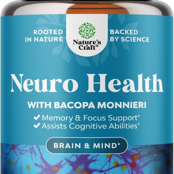 Nootropic Brain Supplement for Memory and Focus Support - Vitamins for Mental Support & Clarity with Bacopa Monnieri, VIT A, B6, Riboflavin, Niacin, Thiamin & Folate - Cognitive Complex - 90 Ct