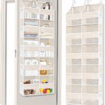 Ofiray-home Over the Door Organizer 5 Tiers,Extra Large Behind Door Storage of 10 Compartments,80 lbs Weight Capacity Over the Door Storage, Door Hanging Organizer for Closet, Diaper Organizer, Beige