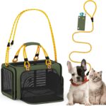 PAWZIDEA Expandable Pet Carrier w/ID Card, 181111 Small Dog Carrier TSA Airline Approved, Top Load Cat Carrier for 2 Cats Under Seat, Soft-Sided Collapsible Puppy & Animal Travel Bag, up 15 lbs