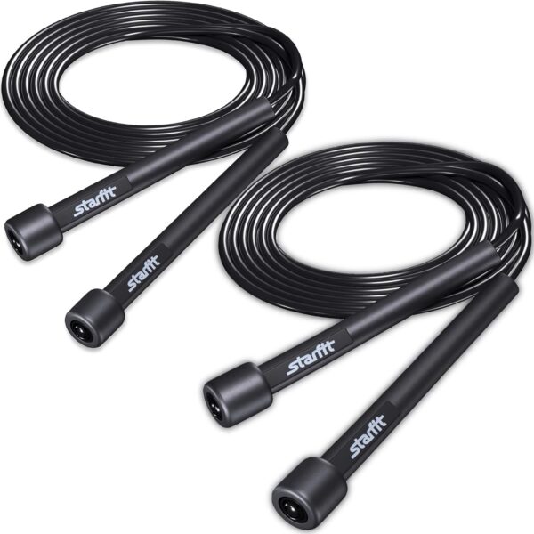 STARFIT Lightweight Jump Rope for Fitness and Exercise, Adjustable Jump Ropes with Plastic Handles, Cardio and Endurance Training, Jumping Rope for Workout