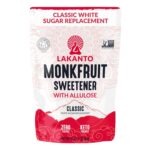 Lakanto Classic Monk Fruit Sweetener With Allulose, White Sugar Substitute From Monk Fruit Extract for Baking, Coffee & Tea, Gluten Free, Zero Calorie, Low Carb, Non GMO, Keto, Classic White (1 lb)