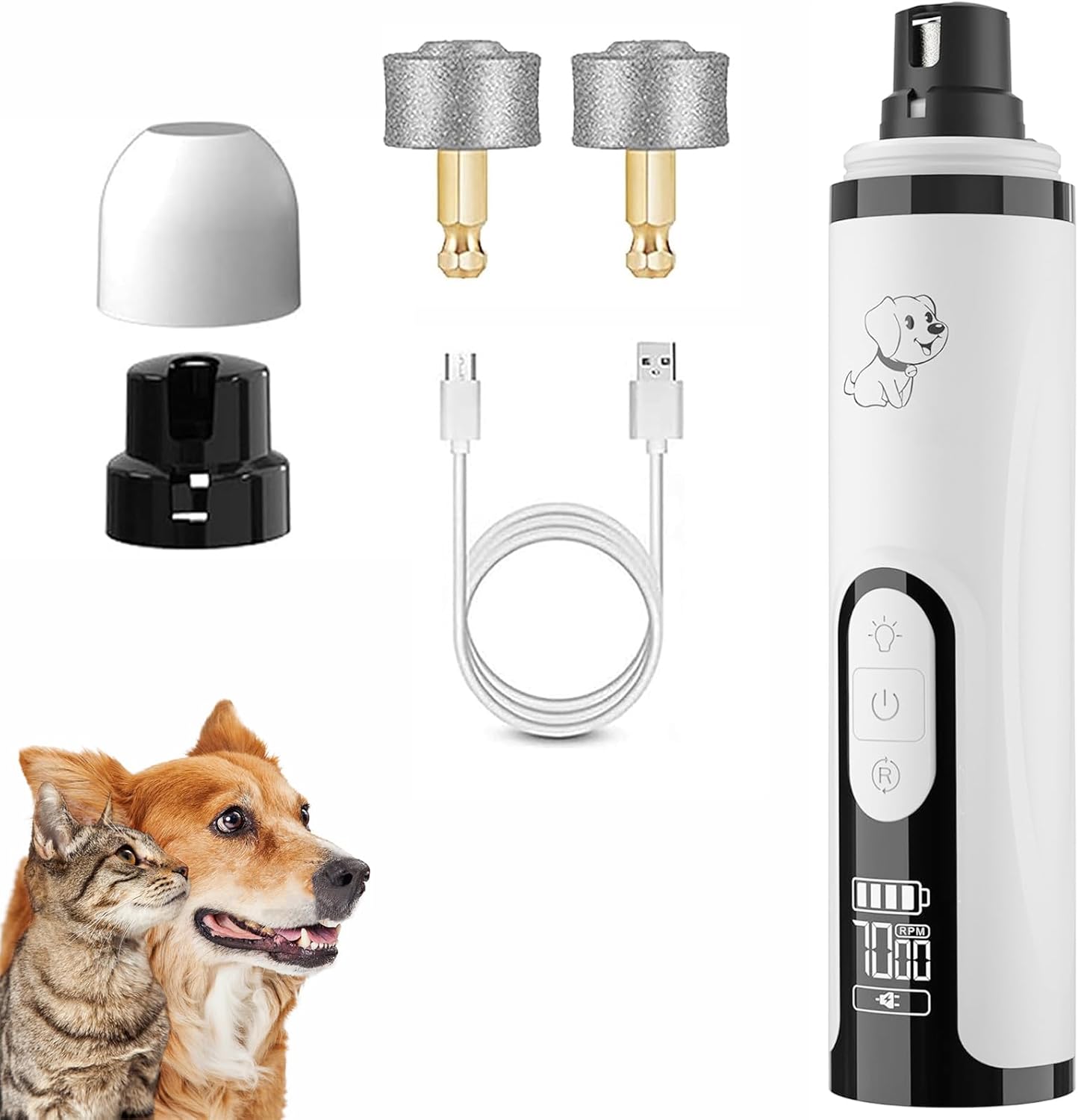 2025 Upgraded Silent Groom Pro Nail Grinder,3-Speed Dog Nail Trimmer with 2 Replacement Grinding Heads,Pet Paws Grooming Smoothing Tool for Cats and Dogs 2025 Upgraded Silent Groom Pro Nail Grinder,3-Speed Dog Nail Trimmer with 2 Replacement Grinding Heads,Pet Paws Grooming Smoothing Tool for Cats and Dogs