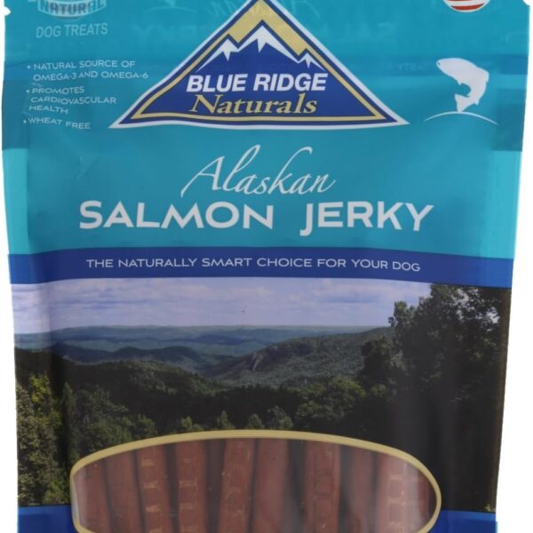 Blue Ridge Naturals Oven Baked Salmon Jerky Dog Treats, 1lb Bag