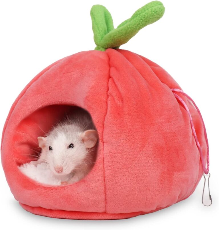 Pet Hideout House - Rat Beds, Small Animal Washable Cage Accessories - Hamster, Syrian Hideout, Sugar Glider Hammock for Dwarf Hamsters, Squirrel, Chipmunks - Pink