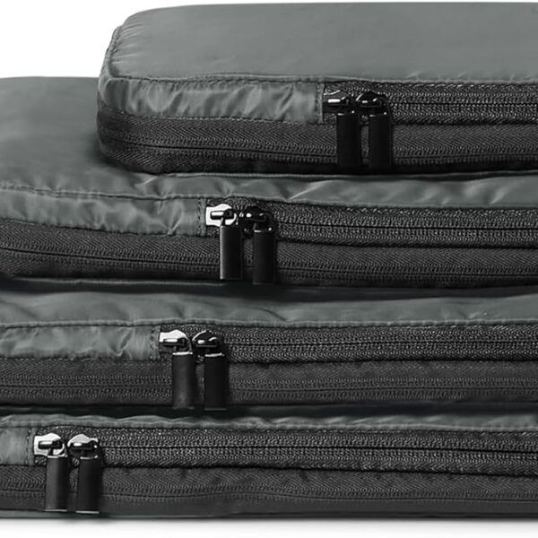 Amazon Essentials Ultralight Compression Packing Cubes Packing Organizer Grey check 4 pack Grey