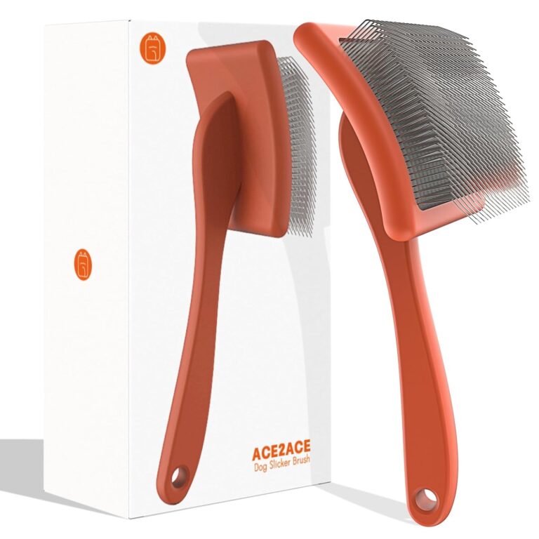 ACE2ACE Dog Slicker Brush, Doodle & Poodle Grooming Brush with Stainless-steel Comb, Large Dog Brush for Goldendoodles, Labradoodles, Golden Retriever and Poodles to Remove Tangles, Undercoat & Mats
