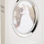 Pioneer Photo Albums 100-Pocket Moire Cover Album with Silvertone Oval Frame and Wedding Album Text for 4 by 6-Inch Prints, Ivory