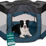 Furhaven Portable Pet Playpen for Dogs & Cats, Large Indoor Kitten Playpen with Mesh Sides, Foldable Dog Playpen for Small Dogs, Pop Up Travel Dog Pen, Large, Pet Crate with Mesh Sides, Sailor Blue